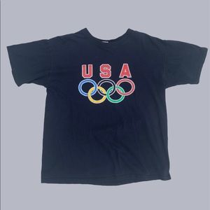 Vintage Black USA Olympic Rings Shirt